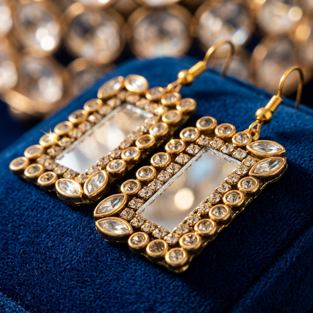 Rectangular Mirror Earrings