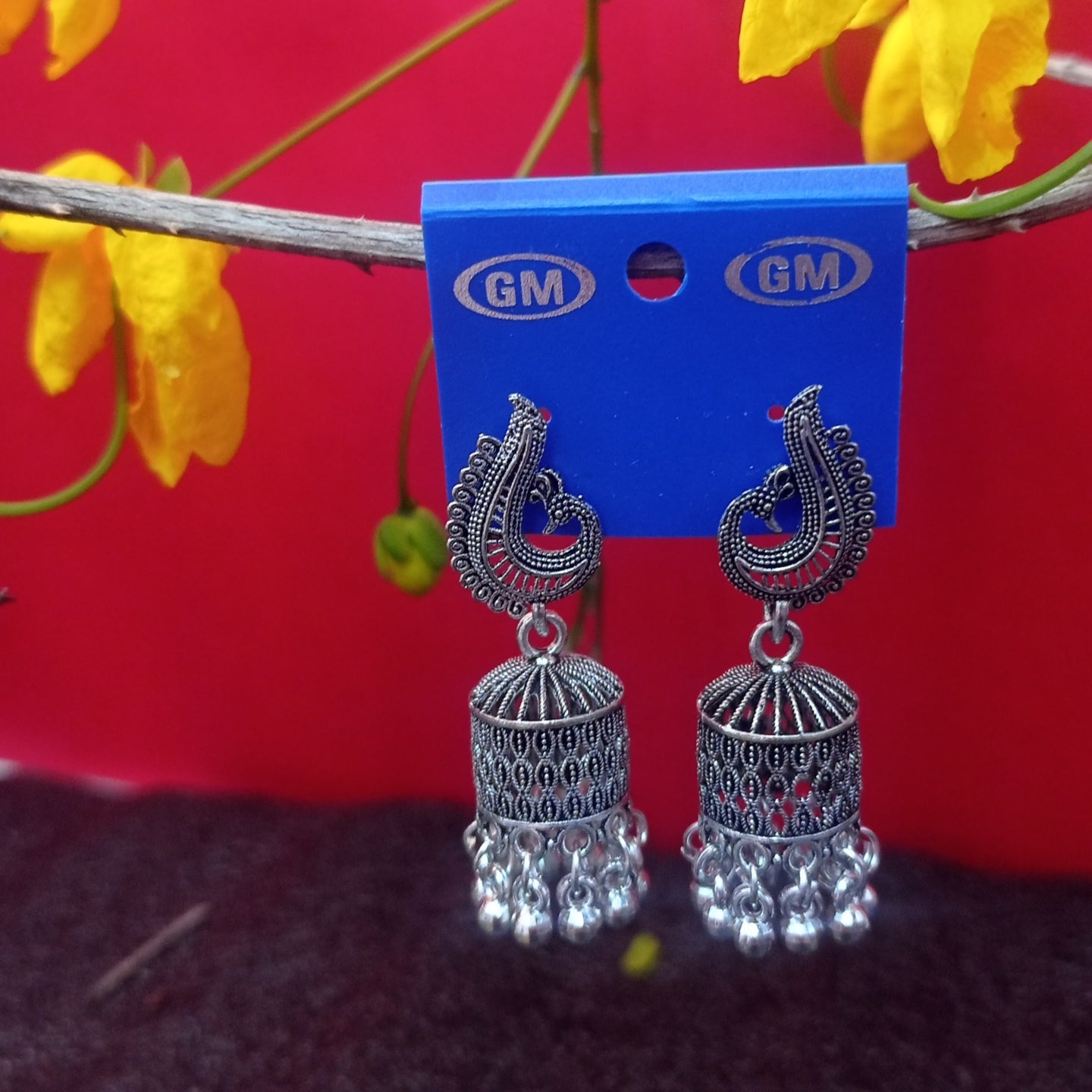 Oxidised Silver Peacock