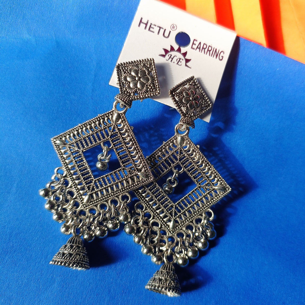 Oxidised Silver Diamond Square