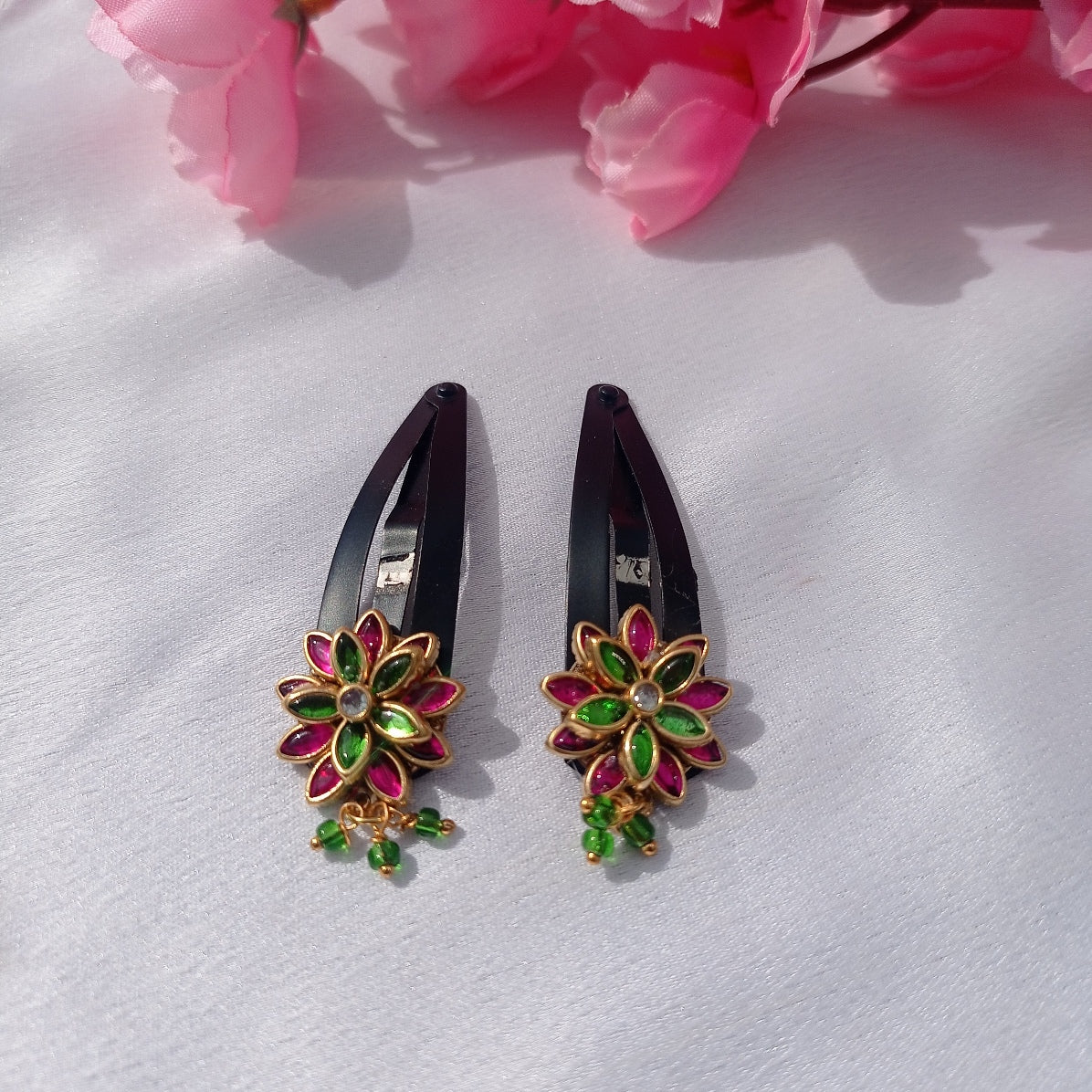 Pink&Green Meenakari Lotus
