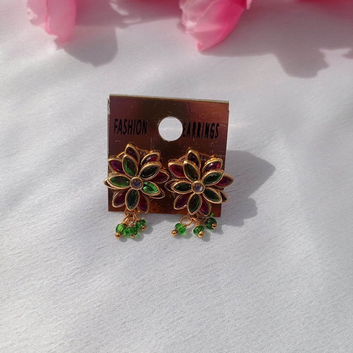 Pink&Green Meenakari Lotus
