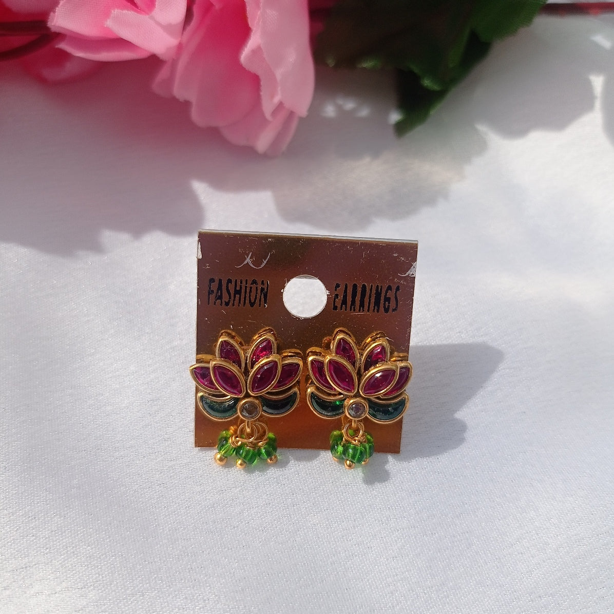 Pink&Green Meenakari Lotus