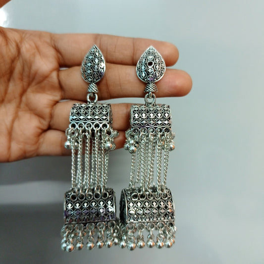 Oxidised Silver Chandbalis