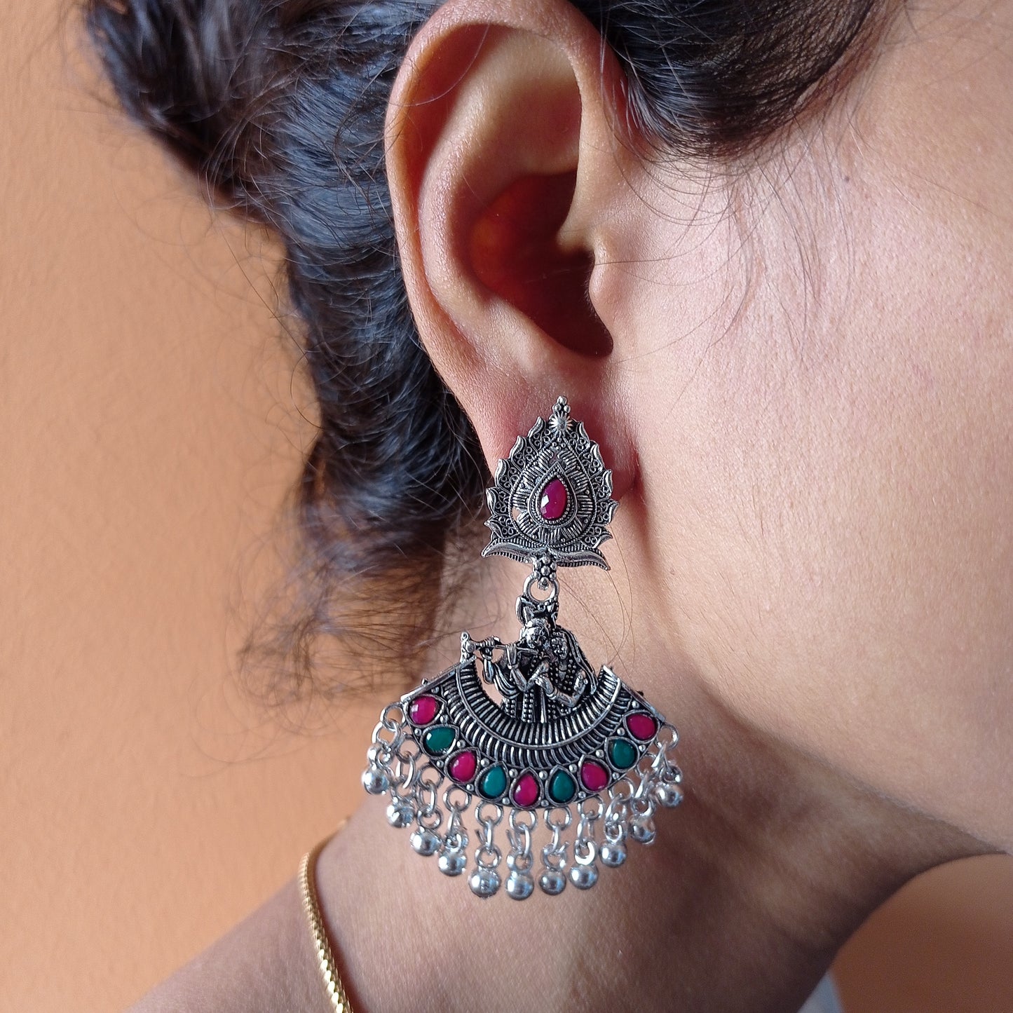 Oxidised Silver Double Tier