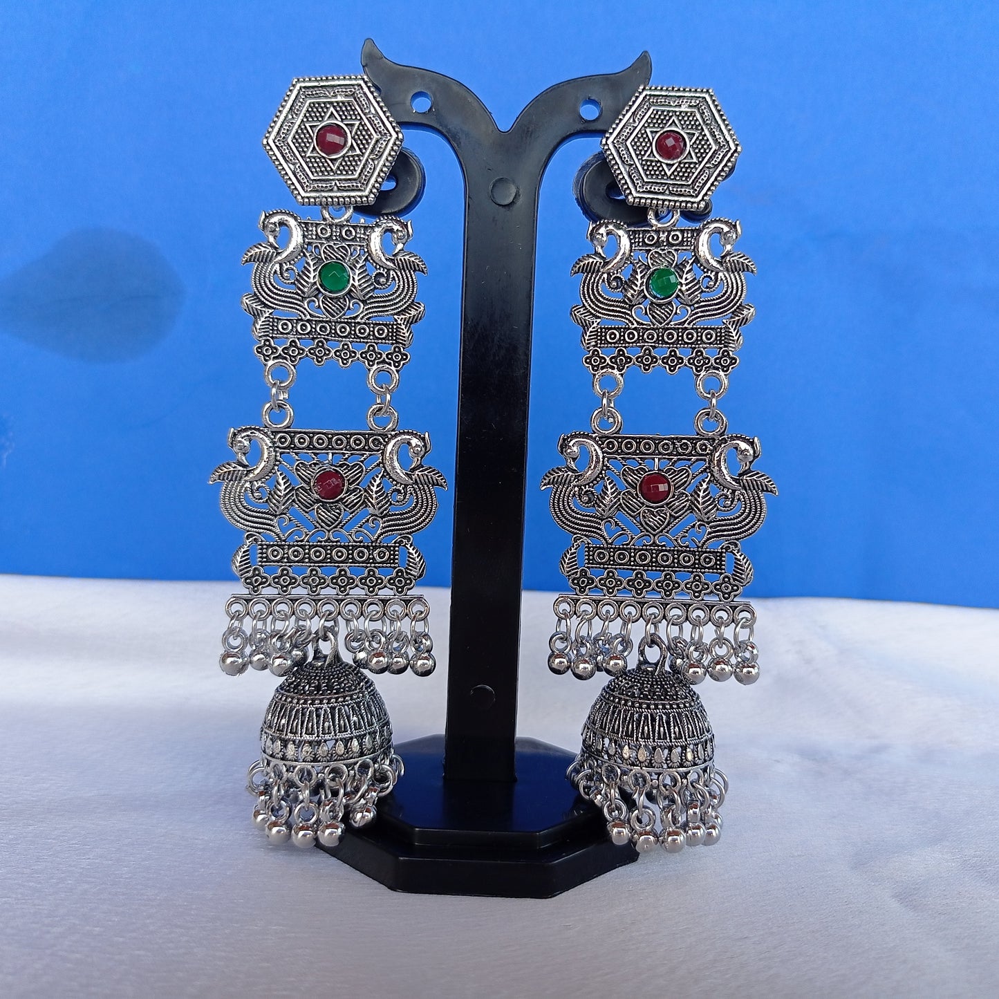 Oxidised Long Earrings