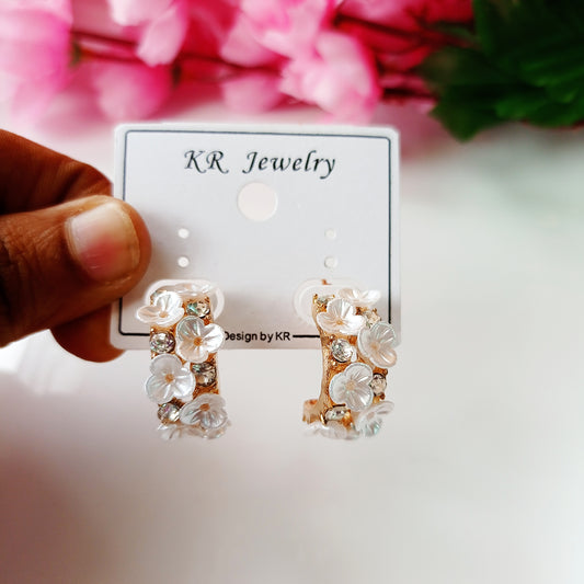 White Shell Flower Hoop