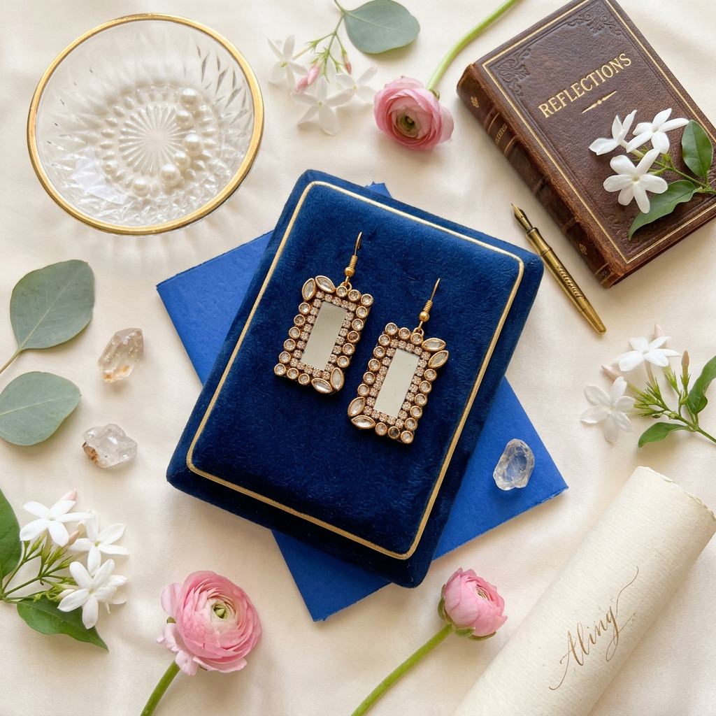 Rectangular Mirror Earrings