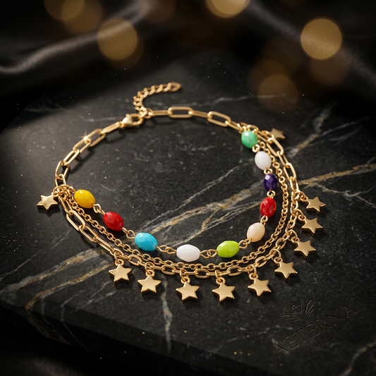 Multicolour Star Charm Bracelet