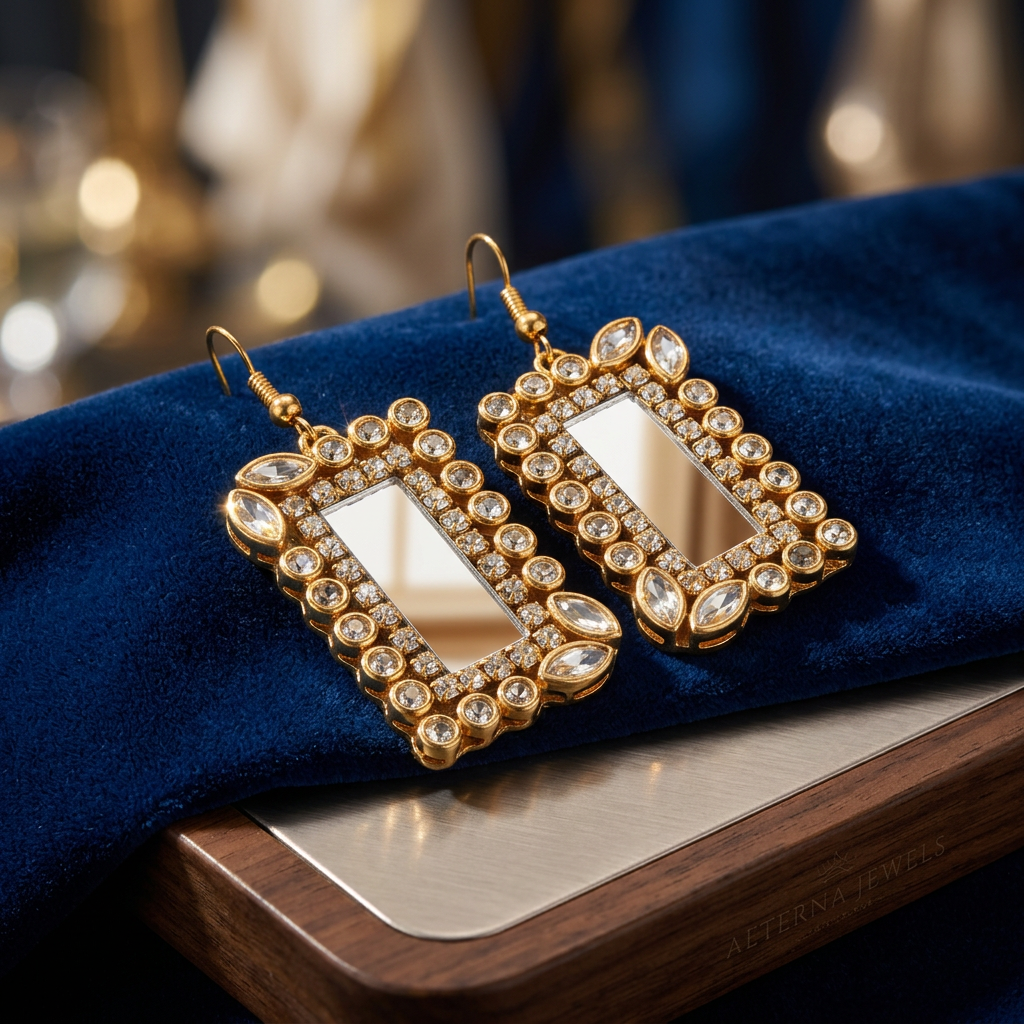 Rectangular Mirror Earrings