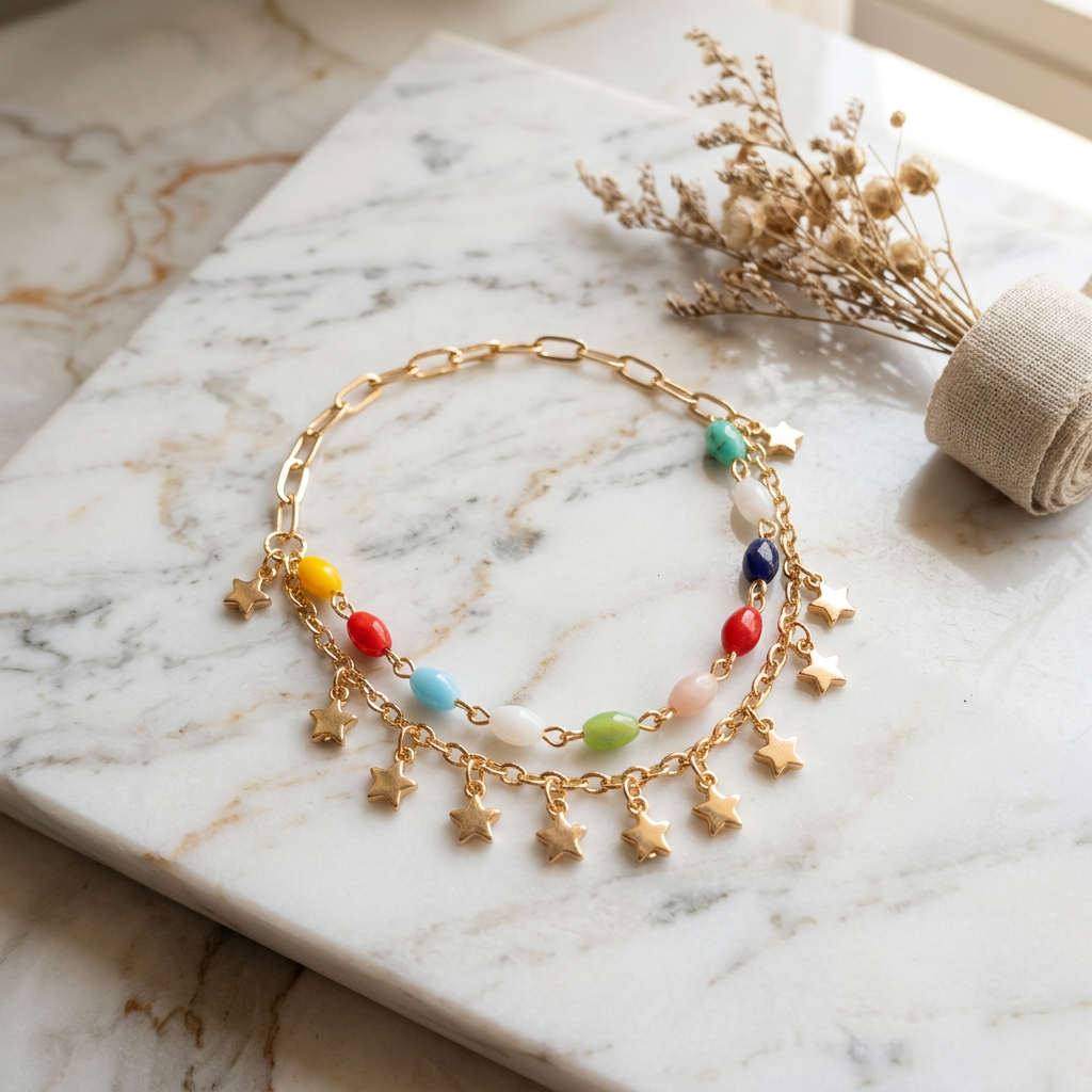 Multicolour Star Charm Bracelet