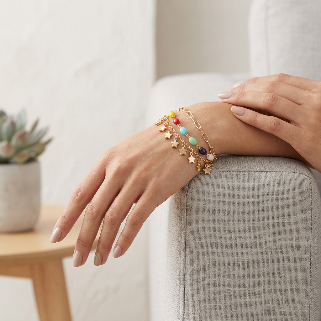 Multicolour Star Charm Bracelet