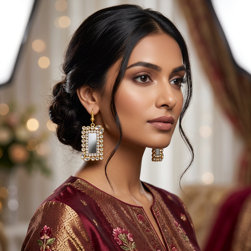Rectangular Mirror Earrings