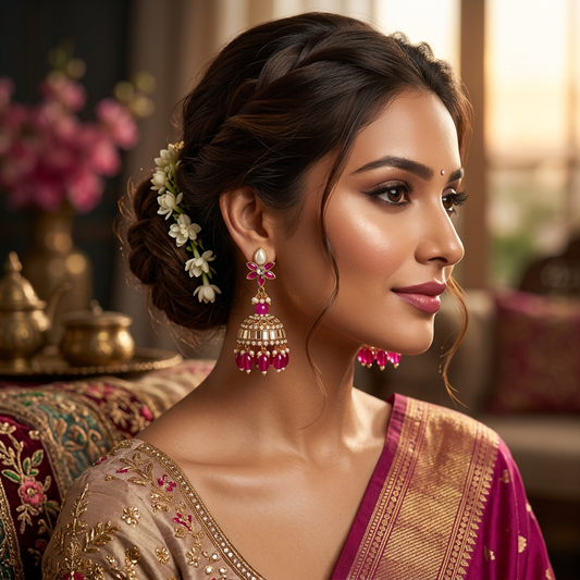 Handmade Kundan Jhumkas