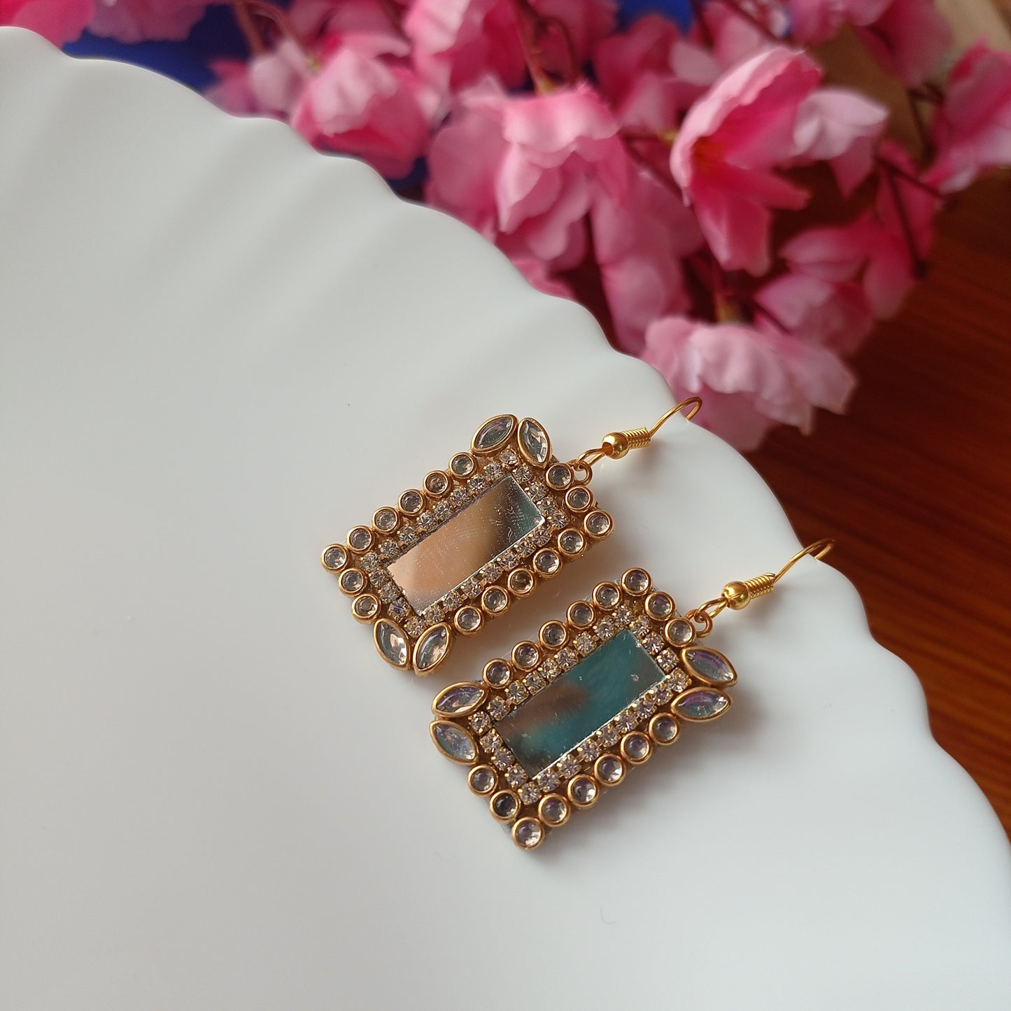 Rectangular Mirror Earrings